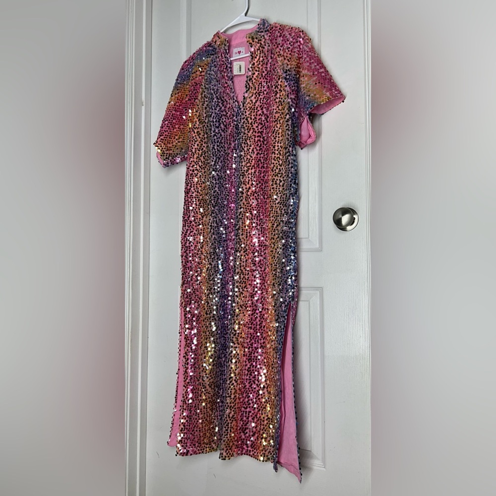 Buddy Love NWT Leighton Colorful Sequin Festival Maxi Dress Sz XS Party Rainbow - Picture 9 of 12